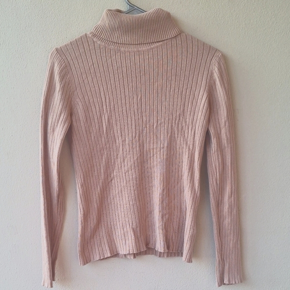 Shein Khaki Turtleneck Ribbed Women's Long Sleeve Sweater Size L - Picture 2 of 5